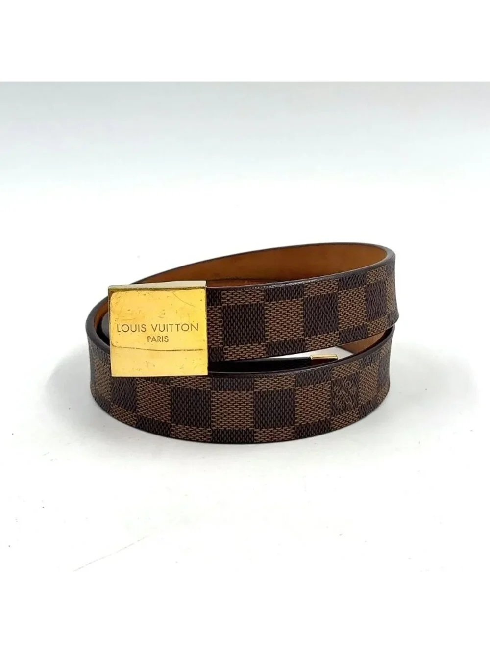 Louis Vuitton Ceinture Leather Brown Belt Gold